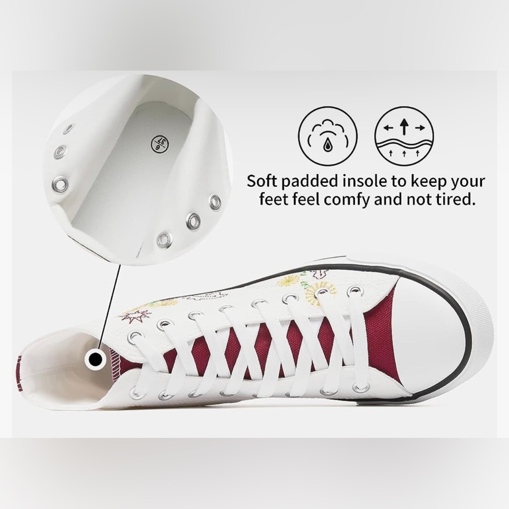 NWT Women's High Top Canvas Sneaker Shoes - Picture 5 of 5